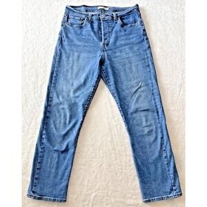 Levis Premium Wedgie Straight Denim Blue Jeans Size W31 L28 Button‎ Fly